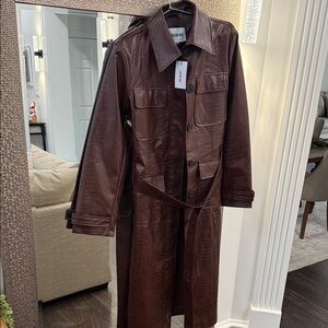 Jason wu Brown croc Leather Trench Coat